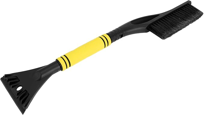 1pc 60x11cm Universal Car Ice Scraper Brush with Broom - SUV Snow Frost Remover for Car Truck RV Windscreen Side Window Anti Crash - Plastic Yellow Snow Shoveling Defrost Clearing