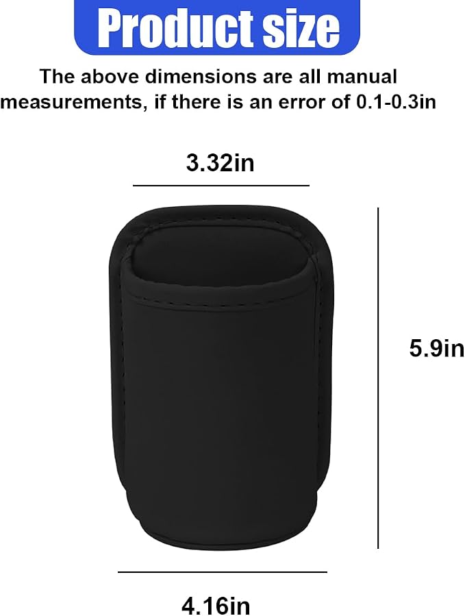 Leather Car Cup Holder, Hanging Automotive Back Seat Bottle Holders, Scratch-Resistant Vehicle Door Drink Holder, Clip-On Auto Organizer Accessories for Soda Cans, Coffee (Black/2PCS)