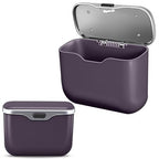 Car Trash Can with Lid - 2-in-1 Leather Top Car Garbage Can & Storage Box | Leakproof, Waterproof Hanging Auto Trash Bin for Back of Seat, Door, SUVs, Trucks, Sedans Purple