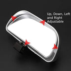 Blind Spot Mirror for Car, HD Glass Convex Wide Angle Blindspot Rear View Mirrors, Adjustable Clip On Car Side Mirror for Trucks SUVs Jeep RVs, Fits Max 0.16in/0.4cm Framed Mirrors