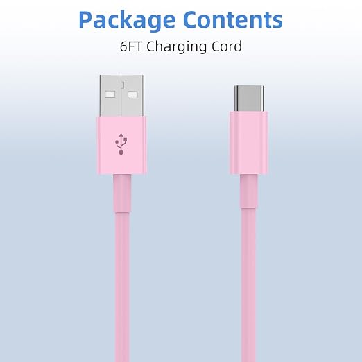 2Pack 6FT USB to USB C Cable for iPhone 17 16 15 Charger Cord, for Apple 17 16 15 Pro/Pro Max/Plus Type C Cord, for iPad Pro 12.9/11, Air 5th/4th Gen, Car Carplay Charging Cable for Android(Pink)