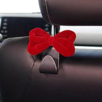 2-Pack Car Purse Hooks for Hanging Purses and Bags, Cute Bow car seat headrest Hooks for Hanging car Purse Hooks. (Velvety red)