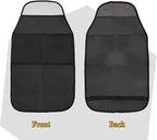 Kick Mats with Organizer, Waterproof Kick Mats Backseat Protector, Durable Car Seat Back Protectors for Vehicles to Protect from Dirt, Mud & Scratches, Fits Most Vehicles