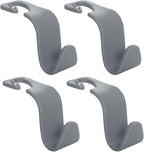 Car Seat Headrest Hook, 4PCS Vehicle Seat Back Hanger Storage Organizer for Handbag Purse Coat, Auto Interior Headrest Hook, Universal for SUV Automobile Truck (Gray)