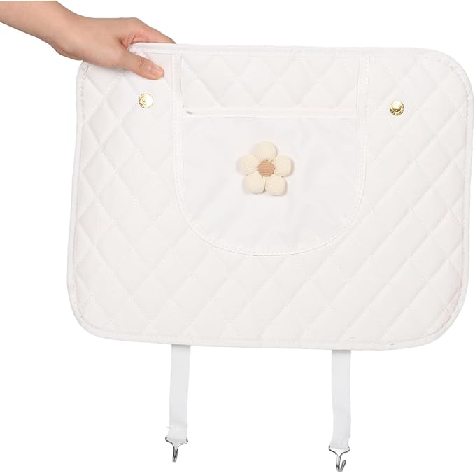 Car Kick Mats Back Seat Protector with Floral Design Anti-kick Seat Back Cover for SUV and Cars Convenient Small Storage Pocket Scratch and Easy Installation