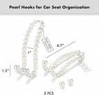 Purse Hook for Car, Cute Pearl Bag Hanger for Seat Headrest Organized, Girly Car Decor Accessories for Women