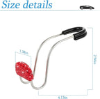 Car Headrest Hook, 2 Pack Bling Backseat Organizer Hanger for Purse Clothes Grocery Bag, Rhinestones Auto Headrest Storage Holder, Universal Car Seat Accessories for Most Vehicle (Red)
