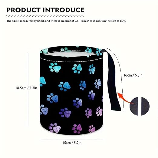 Portable Reusable Waterproof Car Trash Bin, Multipurpose Vehicle Organizer, Road Trip Essentials (Dog paw 3)
