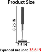 Car Rearview Mirror Wiper, Retractable Auto Glass Squeegee, Water Cleaner with Telescopic Long Rod, Portable Cleaning Tool for All Vehicles, Universal Automotive Accessories (Grey)