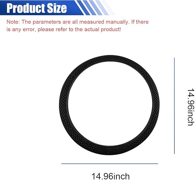 Elastic Stretch Steering Wheel Cover, 15" Breathable Microfiber Ice Silk Steering Wheel Protector, Universal Anti-Slip Car Warm in Winter&Cool in Summer Accessories for Men Women (Black)