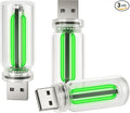 Hiseanllo 3PCS USB Car Interior Lights, Plug-in Glass Bottle Ambient Lamps for Cars, Portable Atmosphere Night Light, Universal Auto Interior Accessories (Green)