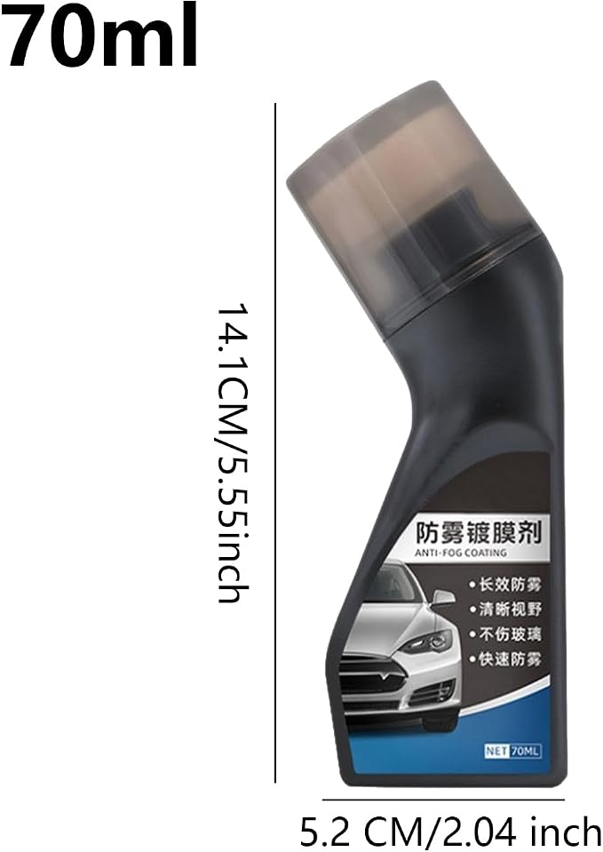 Car Window Cleaner - 70ml Anti-Fog Cleaner Clarity - Car Glass Defogger - for Automotive Truck SUV Mirror Eyeglasses Helmet Visor Home Bathroom