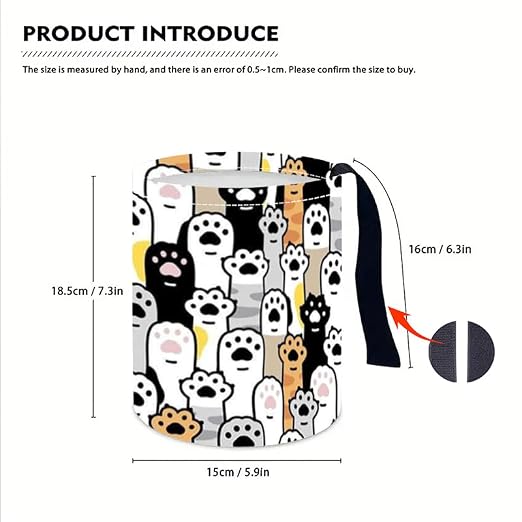 Portable Reusable Waterproof Car Trash Bin, Multipurpose Vehicle Organizer, Road Trip Essentials (Dog paw)