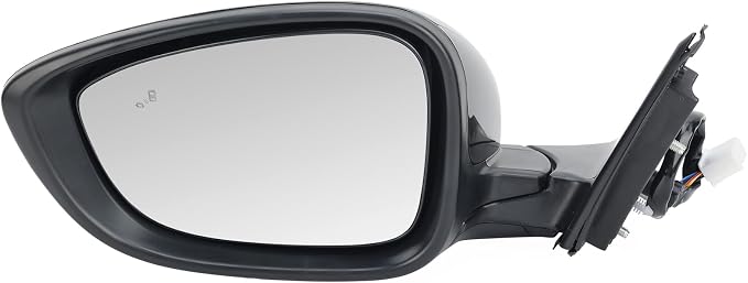 Left Driver Side Mirror Compatible with 2018-2022 Honda Accord LX Sport Power Glass | Heated | with Blind Spot | Manual Folding Repalces HO1320329 (7Pins-Black)