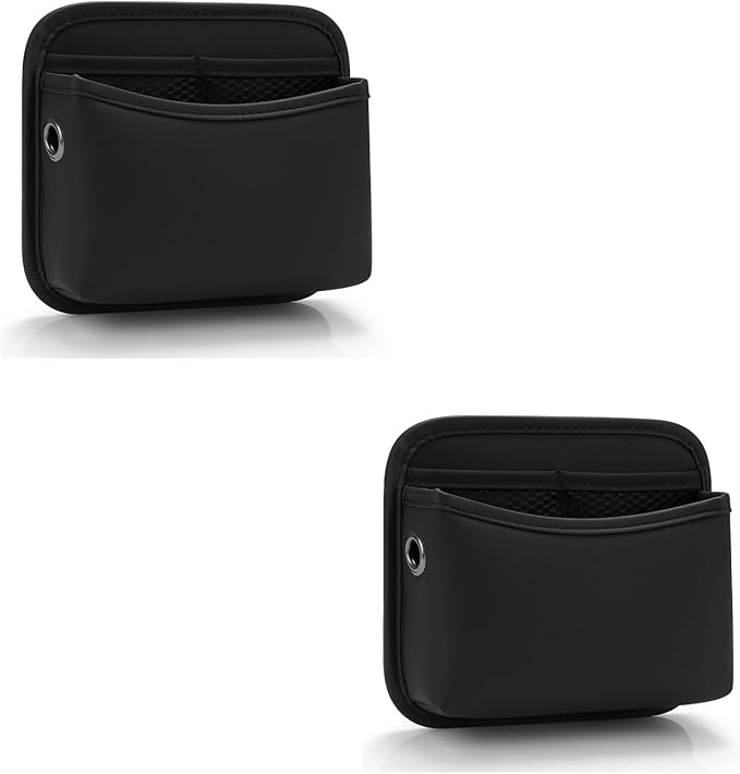 Car Seat Side Pocket Organizer, PU Leather Pouch Bag for Car Seat, Door, Window, Console, Registration Wallet Cards Trash Phone Sunglasses Holder Pocket for Auto