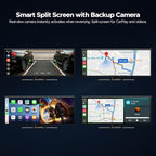 11'' Wireless Carplay Screen for Car Built-in Net-Flix YouTube Apps, Portable Touchscreen Car Stereo with Android Auto, Backup Camera, OTA Updates, Bluetooth, Voice Control, GPS Navigation,FM