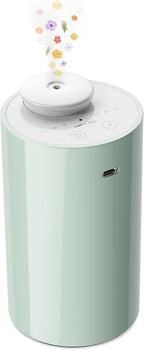 Waterless Diffuser for Essential Oil, Car Diffsuer, Battery Operated Nebulizer, 0.7 Fl Oz/ 20mL, Mini Scent Air Machine, 3 Timers & 3 Mist Levels for Home, Room, Car, Office - AN6 Green Lily