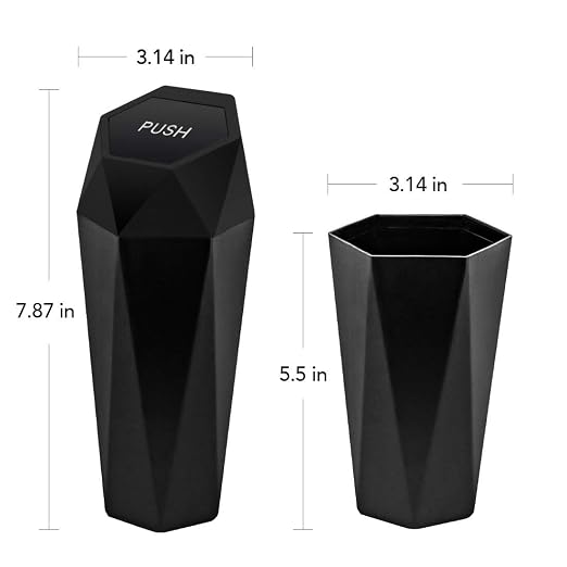 Car Trash Can with Lid - 2-Pack, Interior Accessories for Vehicles, Leakproof Garbage Can with 30 Detachable Trash Bags, Multipurpose Organizers and Storage Solutions for Home and Office