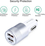 Fast Car Charger, Quick Charging 5.4A/30W Phone USB Car Charger Adapter Rapid Plug 2 Port Cigarette Lighter Charger Flush Compatible Samsung Galaxy S23 S22 S21 S20 Ultra S10e S10 S9 S8 Note, iPhone