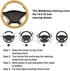 HAOKAY Luxury Fluffy Steering Wheel Cover for Women,Soft Warm Short Plush Steering Wheel Cover Red Fuzzy with Universal 14.5-15 Inch