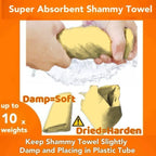 Premium Shammy Cloth for Car Drying - 1pk(26”x17”) - Super Absorbent Synthetic Chamois Towels for Car - Reusable Car Drying Shammy - Scratch-Free Car Drying Towel(Yellow)