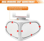 YoRise 2PCS Car Blind Spot Mirrors, 360° Adjustable Wide Angle Auxiliary Rear View Mirror, HD Glass Side Mirror Blindspot, Universal Car Convex Mirrors for Most Vehicles (White)