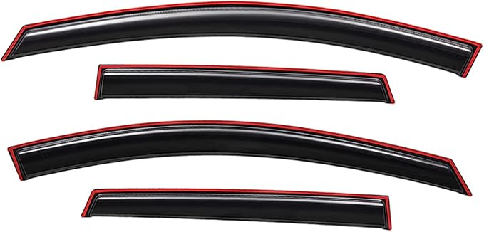 Extra Durable Clip-on in-Channel Auto Vent Window Visor, Fits 2013-2018 Nissan Altima Sedan, UV Protection Rain Guard, Original Wind Deflector, No-Drill Easy Install, Dark Smoke, 4-Pcs