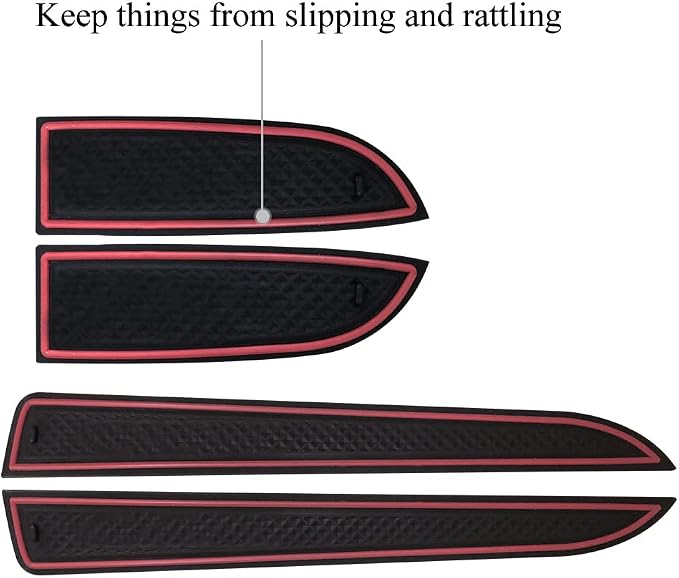 4pcs Door Side Storage Box Compatible with Highlander 2014 2015 2016 2017 2018 2019 Armrest Phone Container Door Organizer Handle Pocket ABS Tray Insert Glove Pallet
