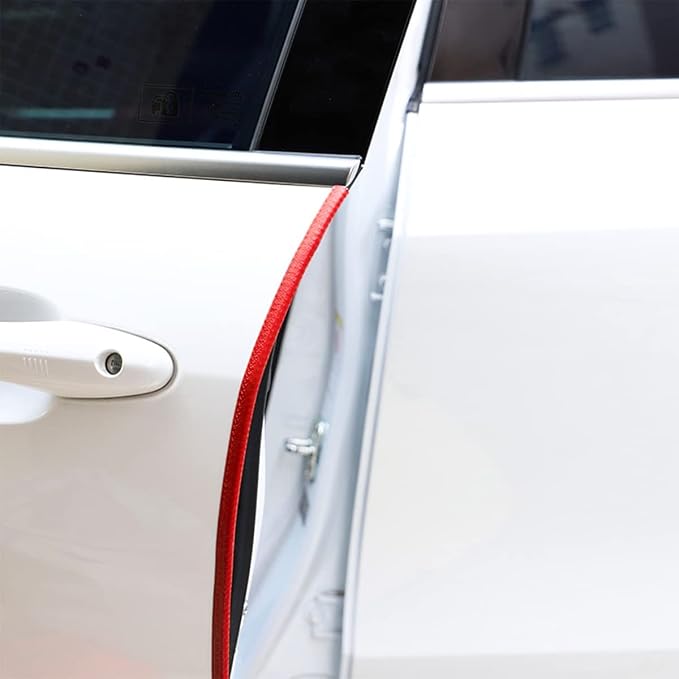 Car Door Edge Guards, 16FT Car Edge Rubber Seal Trim Protector, No Glue Needed U Shape Car Door Guard Universal for Most Cars, Vehicles, SUVs (Red/16FT)