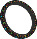 Dog Paw Print Steering Wheel Covers Universal 15 inch Non Slip Neoprene Steering Wheel Protector Cover for Men Women Car Truck