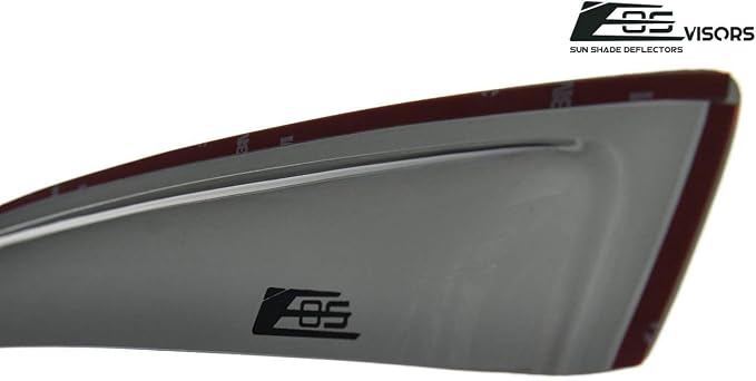 for 2012-2015 Honda Civic 2Dr Coupe | EOS Visors JDM in-Channel Style Smoke Tinted Side Vent Window Deflectors Rain Guards