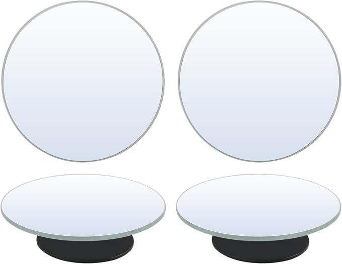 2 Pairs Blind Spot Mirrors for Cars, 2" HD Glass Frameless Convex Rear View Mirrors with 360° Adjustable Swivel Mount, Wide Angle Stick-On Mirror for Car SUV Truck Safety Driving Exterior Accessories