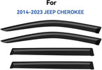 Window Visors Rain Guards for 2014-2023 Jeep Cherokee, Out-Channel Window Vent Wind Deflectors Visors Shades for 14-23 Cherokee KL