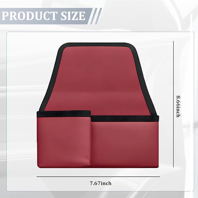 Car Window Armrest Storage Box, Comfortable Leather Vehicle Door Side Arm Rest Pad Organizer Bag, Multifunctional Automotive Window Armrest Storage Pocket, Universal for SUV Van Truck (Red)