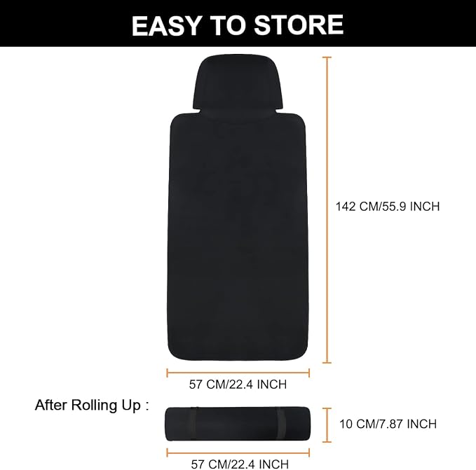 Premium Waterproof Seat Cover Towel Protector Neoprene Universal Fit, Upgraded 100% Washable & Removable Non-Slip Sweat Carseat Towel Covers, Perfect for Gym/Yoga/Workout（Black,1PCS