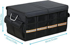 Car Trunk Organizer - Collapsible Trunk Organizer & Lid Foldable Cover Aluminium Alloy Handle Reflective Strip for Auto, SUV, Truck, Minivan (L Black)