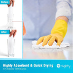 Orighty Microfiber Cleaning Cloth, 5 Pack Highly Absorbent Cleaning Rags, Household Cleaning Supplies, Reusable Lint Free Cloths Microfiber Rag for House, Kitchen, Car Care, 12x11 inch, White