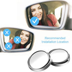 4 Pack Blind Spot Mirror 2 Inch Angle Adjustable HD Glass Round Car Side Rear View Convex Mirror Accessories with Frame for Car SUV Trucks Motorcycles (Silvery)