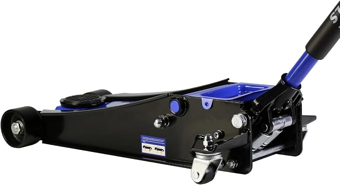 4 Ton Low Profile Floor Jack, Heavy Duty Floor Jack with Dual Pistons Quick Lift Pump, Steel Car Jack Adjustable Height 4"-21", Hydraulic Trolley Floor Jacks 4 Ton/8000 LB Capacity, Blue