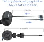 Multi Car Retractable Backseat 3 in 1 Car Charging Station Box Compatible with All Phones | iPhone | Samsung | Uber Taxi Lyft Turo Ride Share Customer Charging Dock Attach to Headrest