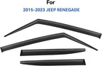 Window Visors Rain Guards Shield for Jeep Renegade 2015-2024, Out-Channel Window Vent Wind Deflectors Visors Shades for 15-24 Renegade
