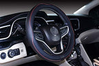 Large Size Steering Wheel Cover Anti-Slip,Safety,Soft,Breathable,Durable,Full Surround,Comfortable Grip Microfiber Leather (15.5-16 inch, Wine Red)