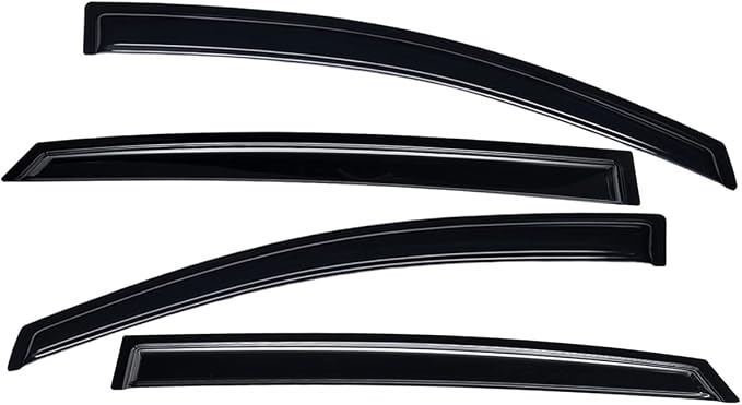 Extra Durable Outside-Mount Auto Vent Window Visor, Fits 2013-2015 Subaru XV CrossTrek, 2016-2017 CrossTrek, 2012-2016 Impreza Hatchback, Original Wind Deflector Rain Guard, Smoke, 4-Pcs
