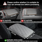 Car Center Console Cover, Upgraded Leather Car Armrest Cushion, Universal Waterproof Cushion Pad, Non-Slip Car Interior Accessories, Fits Most Sedans SUVs Trucks (Gray)