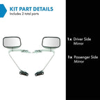 Mirror Set for 1987-1991 Ford Bronco 1987-1991 Ford F-150 | for 1987-1991 Ford Bronco 1987-1991 Ford F-150 Driver and Passenger Side with Chrome Housing Chrome
