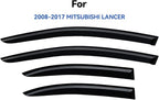 Window Visors Rain Guards for 2008-2017 Mitsubishi Lancer, Out-Channel Window Vent Wind Deflectors Visors Shades for 08-17 Mitsubishi Lancer