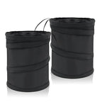 2 PCS Instant Pop Up Trash Can – Collapsible Waterproof Mini Trash Can for Car, 1 Gallon, Hanging on Headrest, Leak-Proof Lining, Portable for Road Trip, SUV, Truck, Sedan