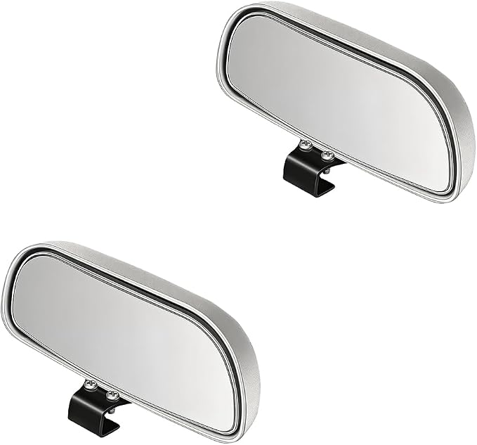 2PCS Car Blind Spot Mirror, Adjustable HD Clear Glass Convex Rectangle Side Rear View Mirror, Wide Angle Auto Blindspot Rearview Accessories for Driving Safe, Universal for Vehicles (Silver)