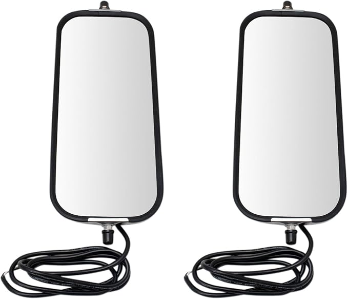16" x 7" Stainless Steel West Coast Mirror Pair Peak Back Heated for HD Truck