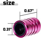 4-Piece Anodized Aluminum-Plastic Composite Tire Valve Stem Caps with Integrated Plastic Sleeve,Corrosion-Resistant and Universal Fit,Suitable for Cars, Trucks, and Motorcycles (Pink)